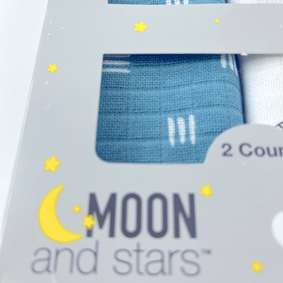 Kid’s Moon and Stars 2 count Swaddle Blanket Set Age0+ - Picture 2 of 7